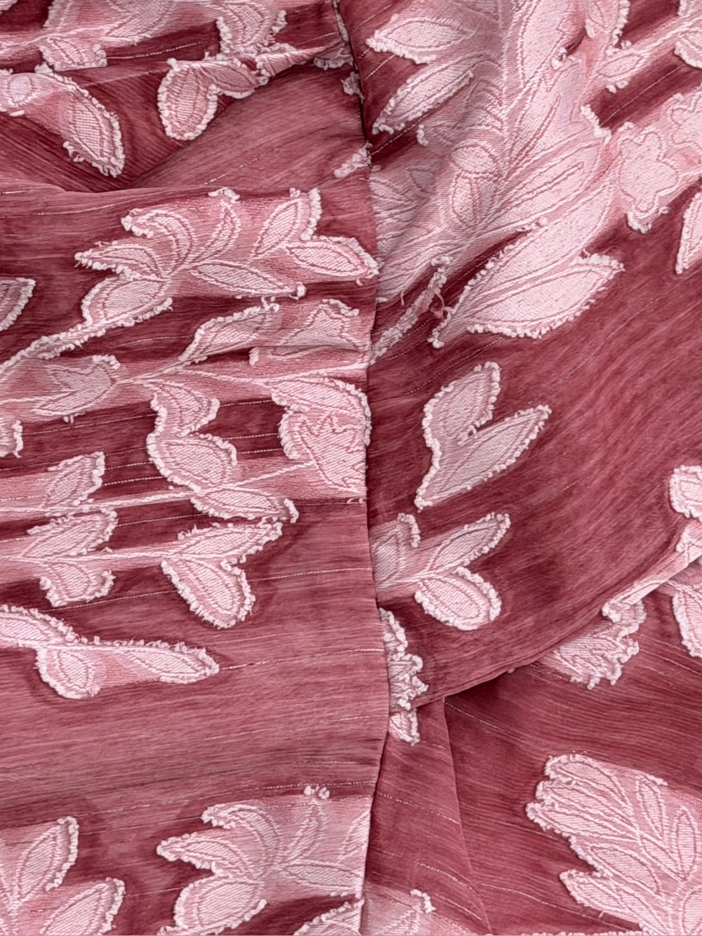 LULUS Meant to Shine Mauve Floral Jacquard Long Sleeve Mini Dress Wrap S Pink - Picture 5 of 9